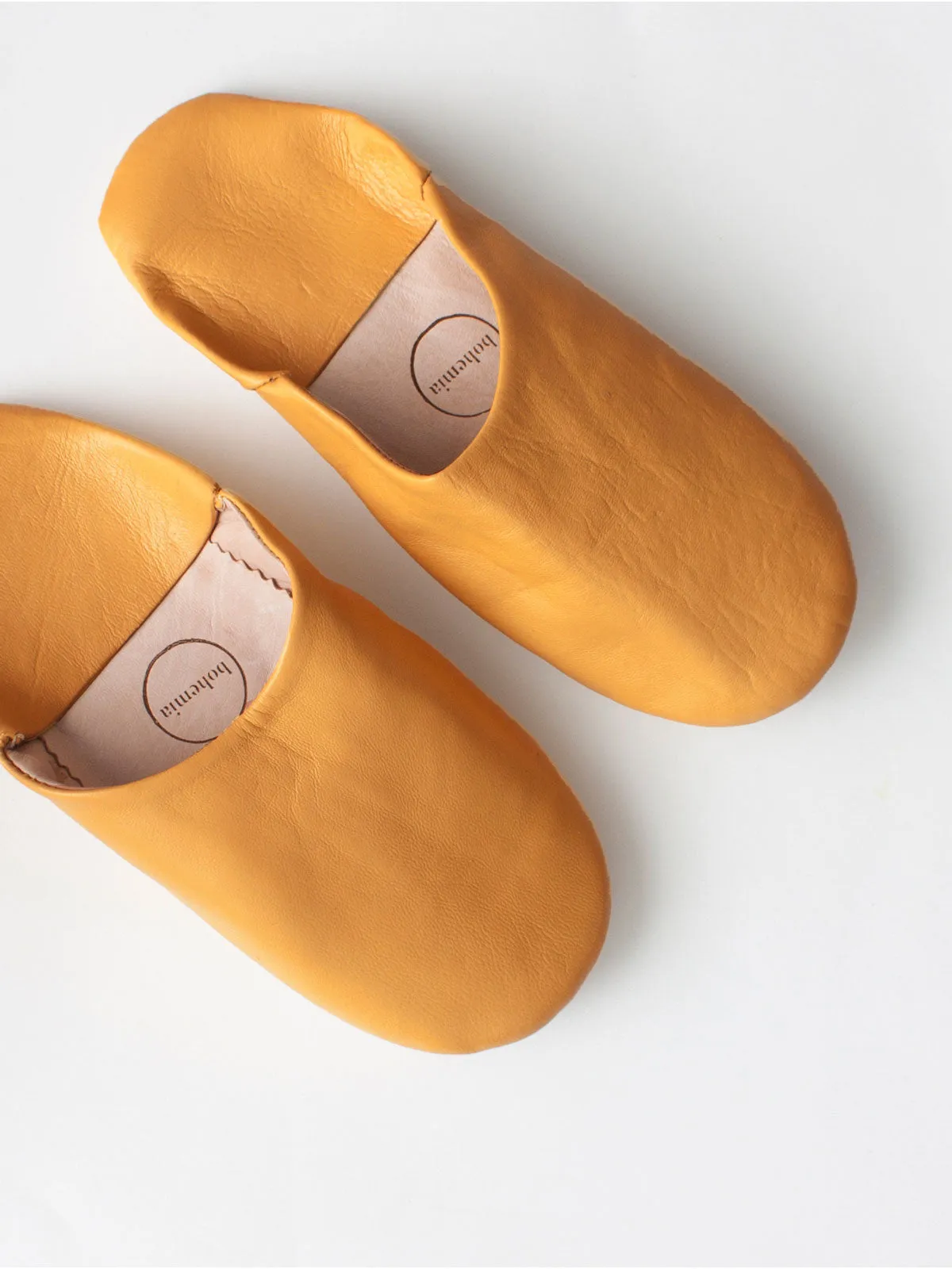 Moroccan Babouche Basic Slippers, Ochre