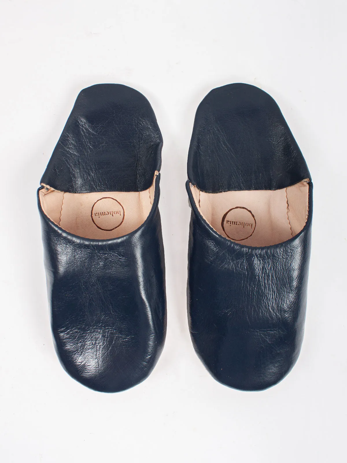 Moroccan Mens Babouche Slippers, Indigo