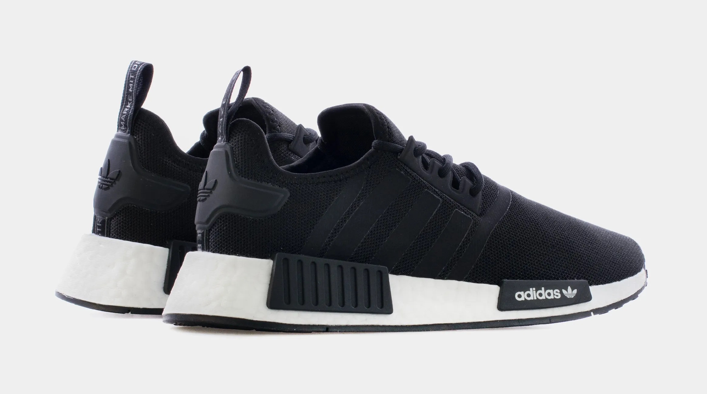 NMD R1 Primeblue Grade School Running Shoes (Black)