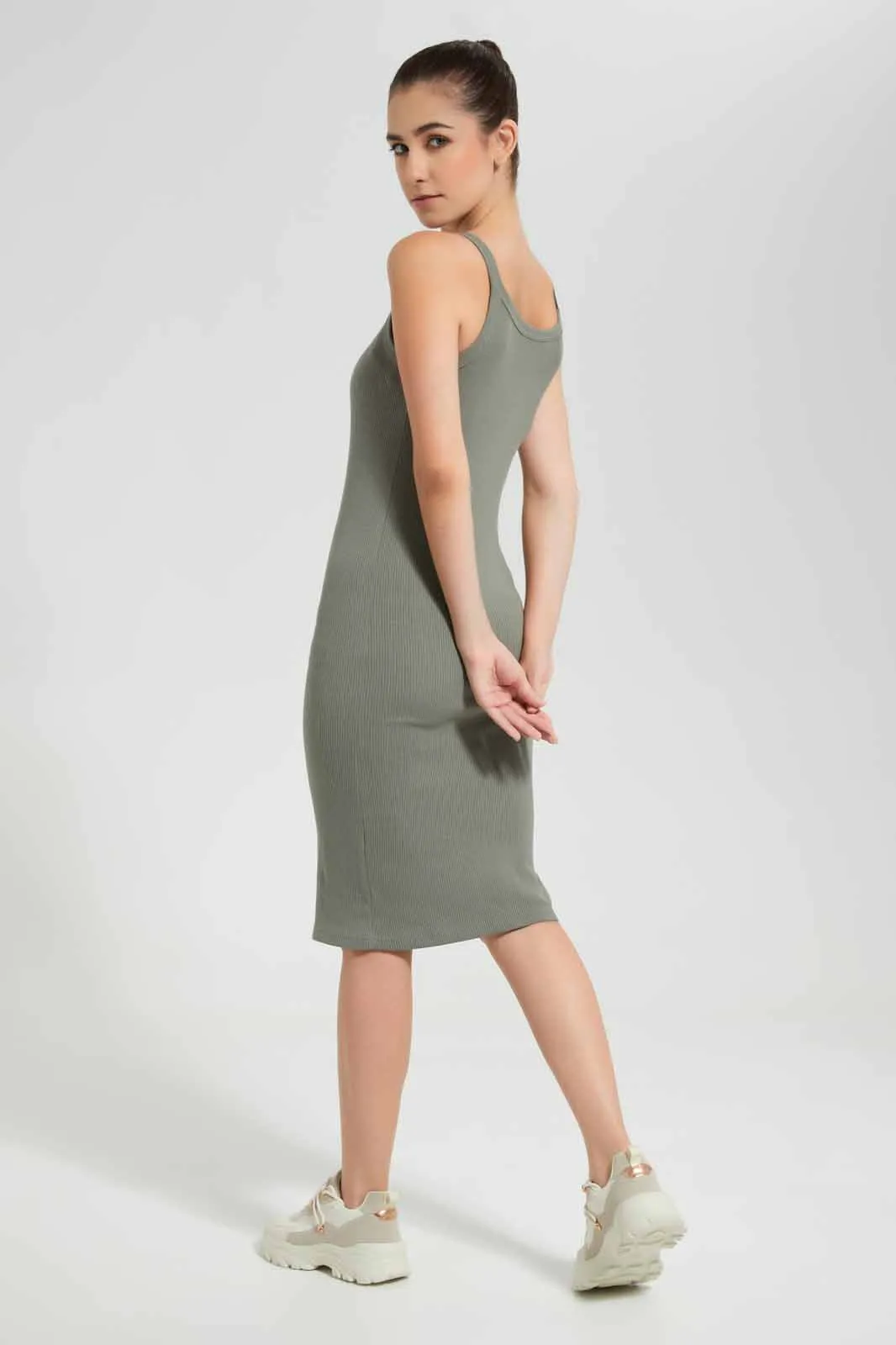 Olive Plain Dress