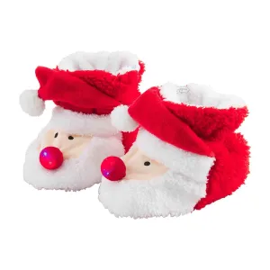 Plush Santa Light Up Slippers