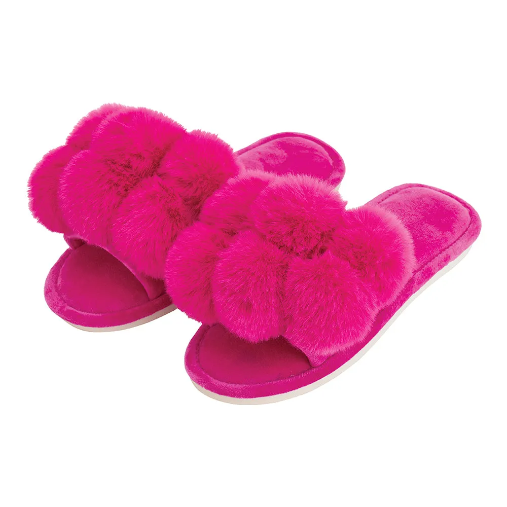 Pom Pom Slippers - Cosy Luxe - Fuchsia