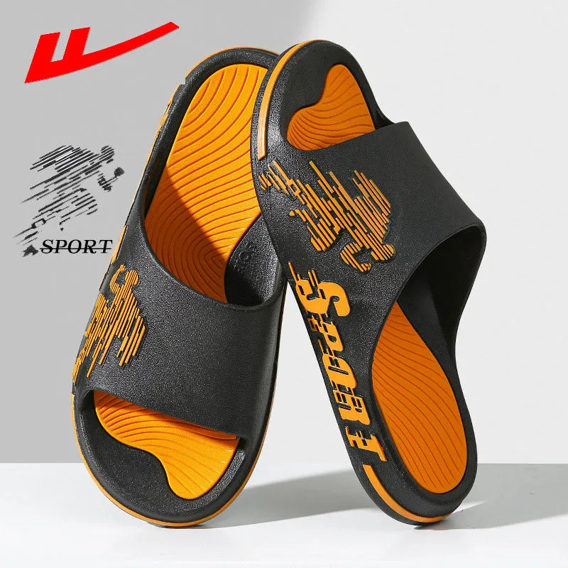 Pull back men's summer sports style home indoor non-slip soft sole mute high-end sense can be worn outside large size sandals and slippers