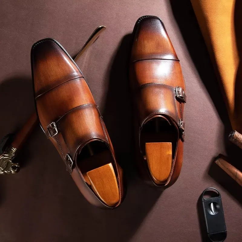 Refined Leather Slip-On Monkstraps