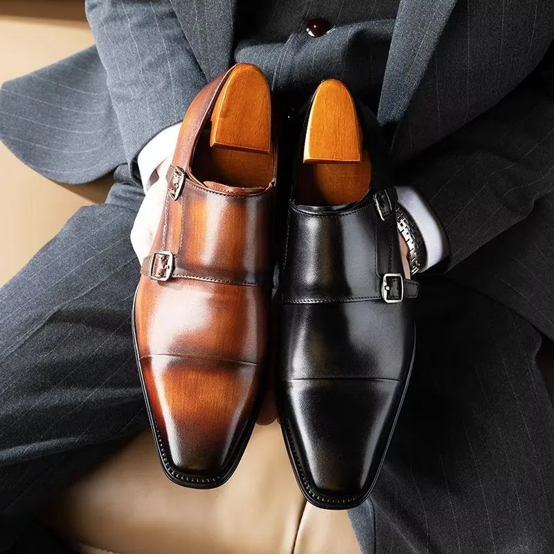 Refined Leather Slip-On Monkstraps