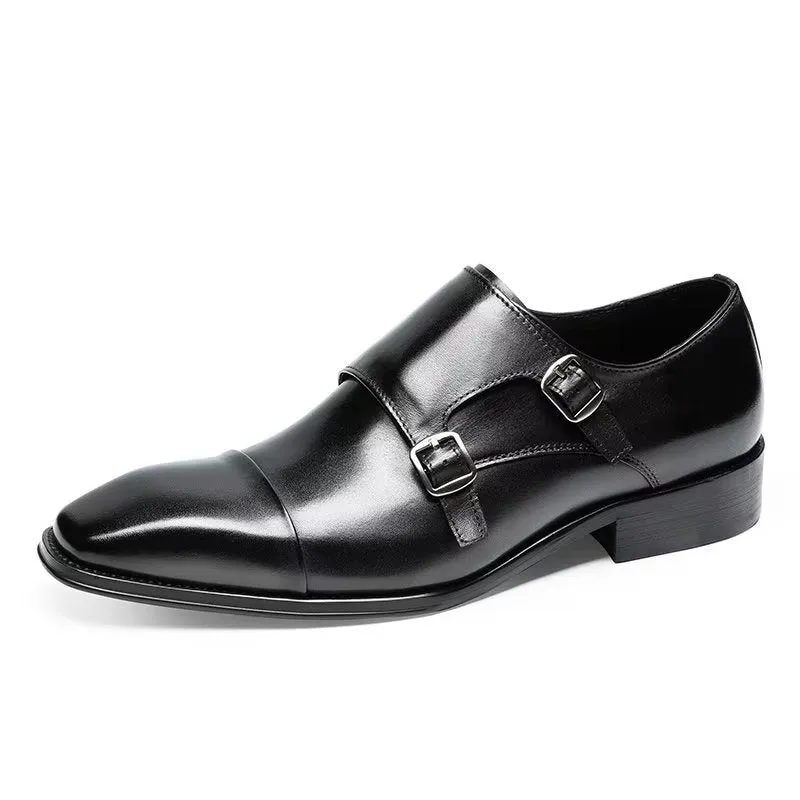 Refined Leather Slip-On Monkstraps