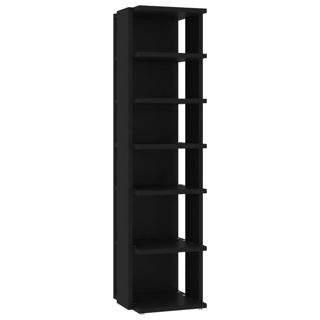 Shoe Cabinet Black 27.5x27x102 cm Engineered Wood