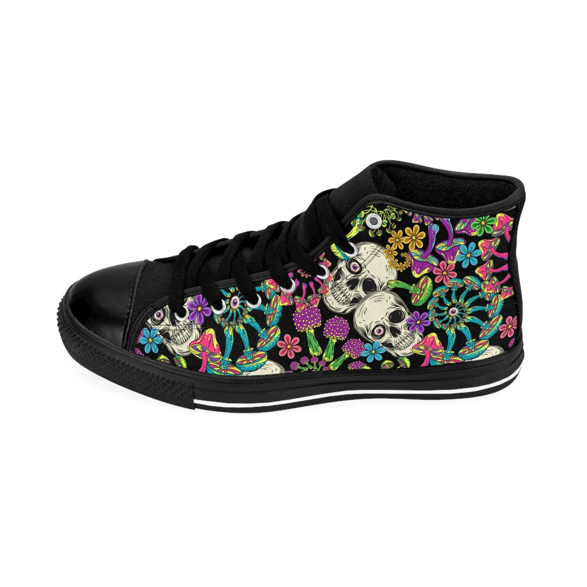 Skulls and Mushrooms Women's Classic Sneakers