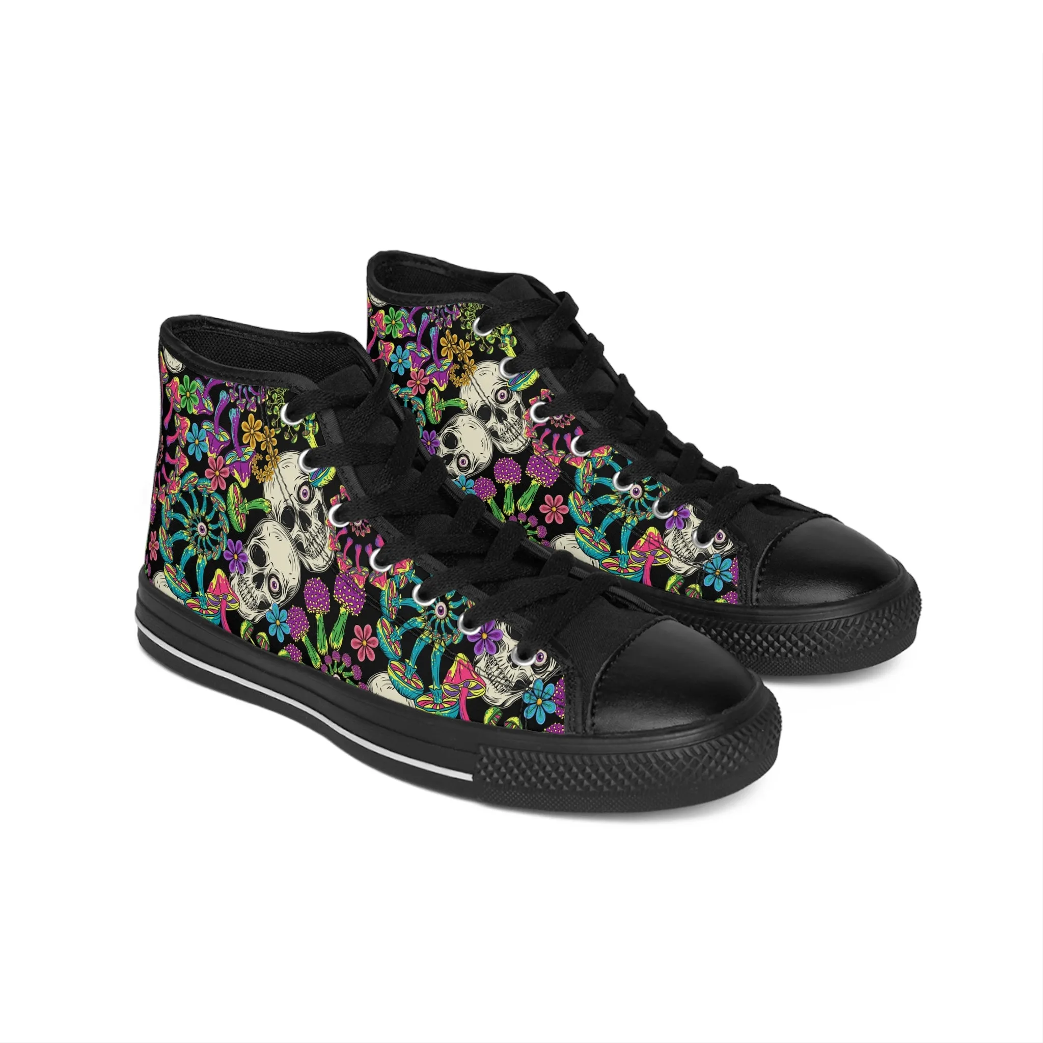 Skulls and Mushrooms Women's Classic Sneakers