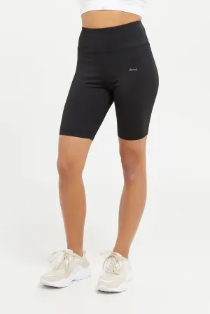 Women Black Biker Short