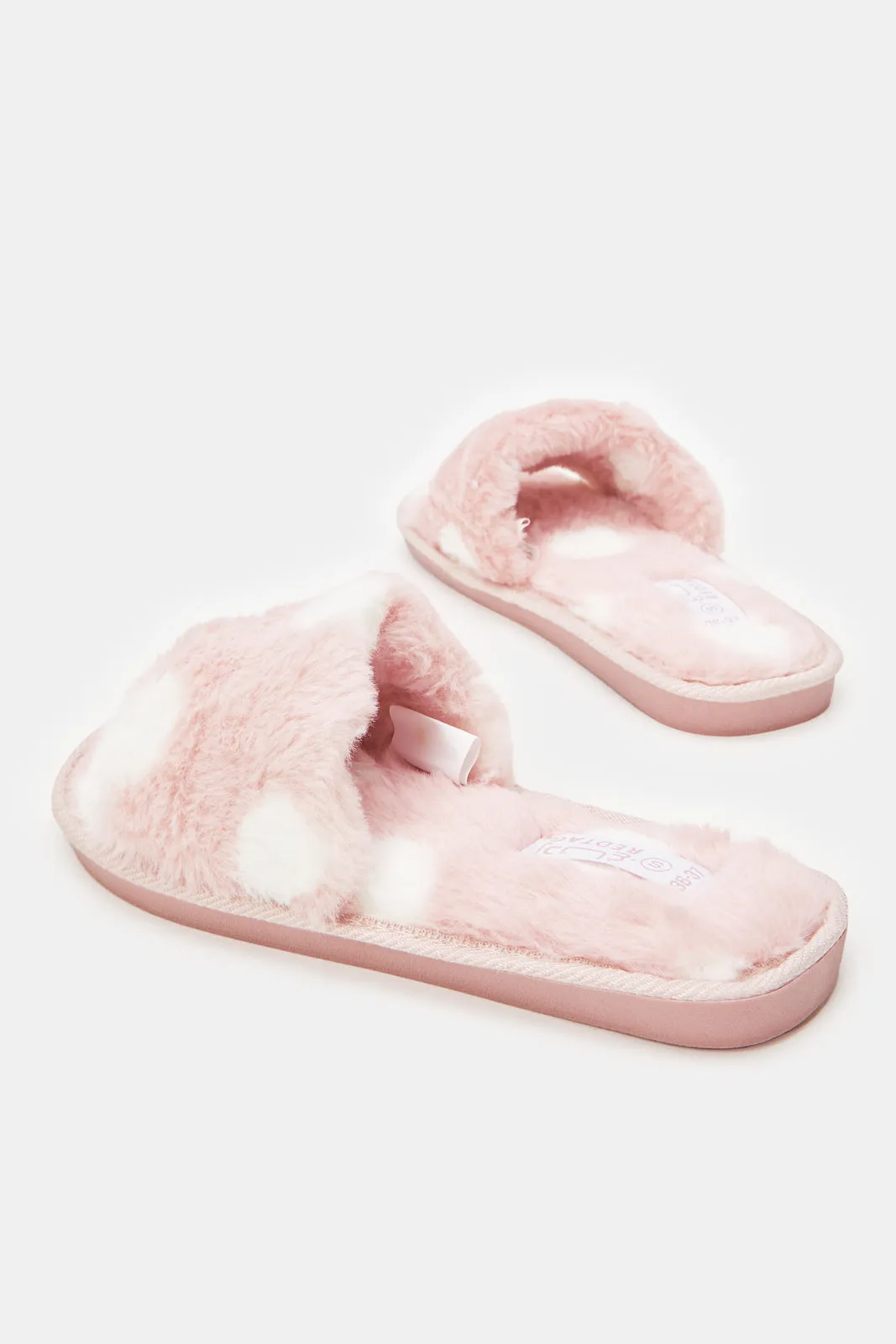 Women Pink Polka Dot Slippers